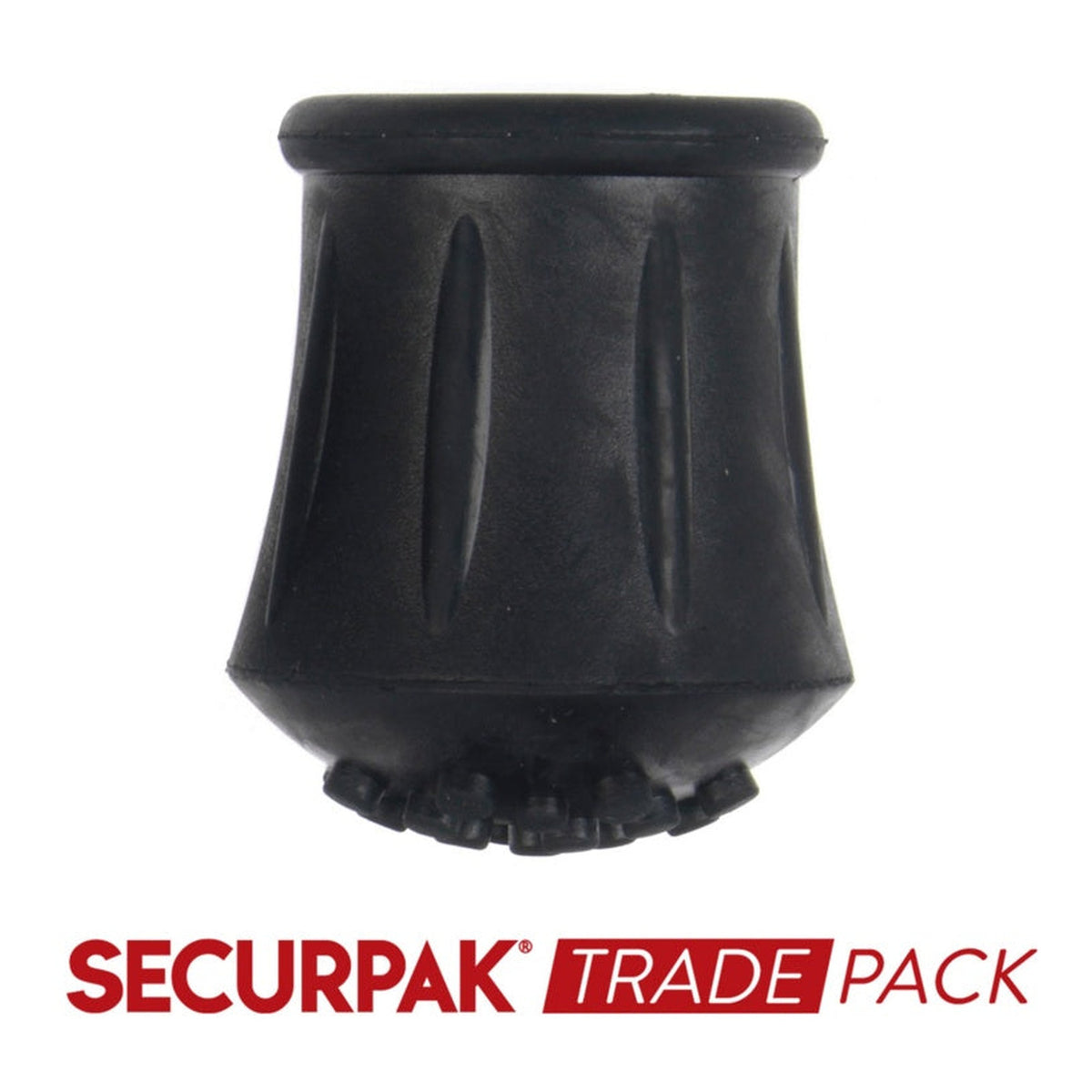 Securpak black 16mm walking stick ferrules, pack of 8