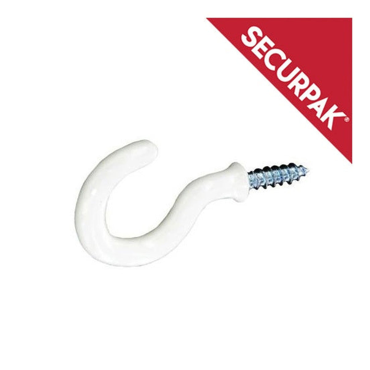 Securpak white 25mm cup hooks pack of 9