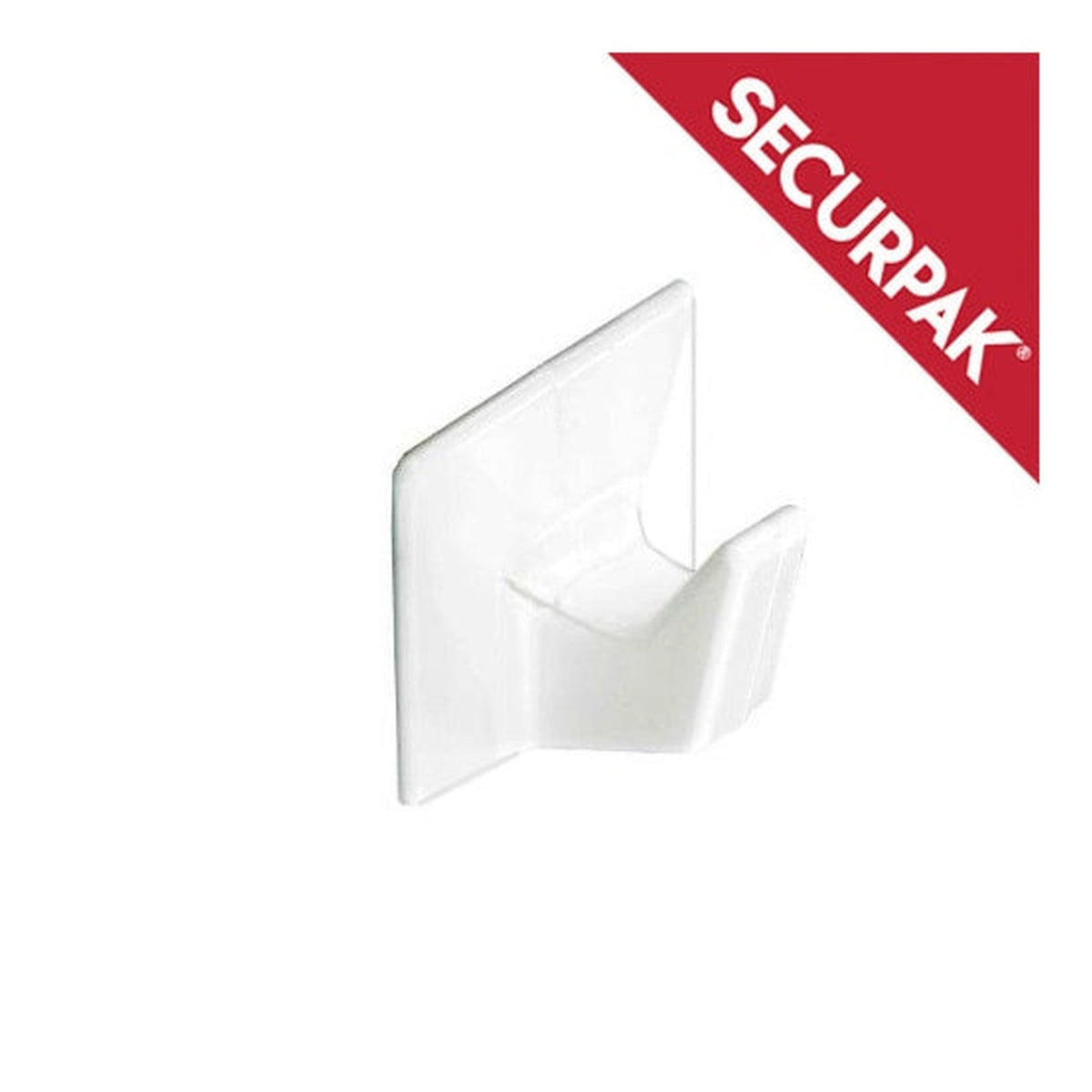 Pack of 2 Securpak medium white self adhesive hooks
