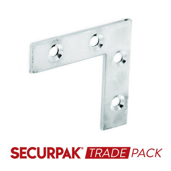 Securpak 75mm zinc corner plates, pack of 10