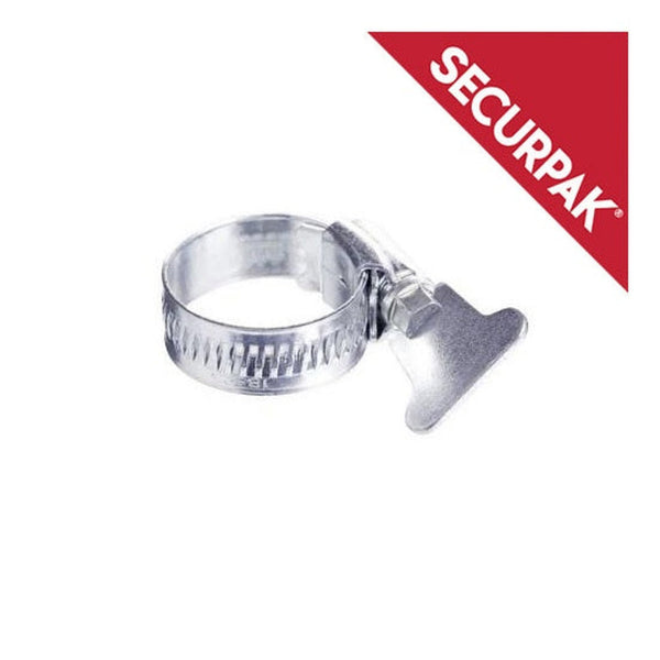 Pack of 2 Securpak zinc plated 5/8 inch thumb hose clips