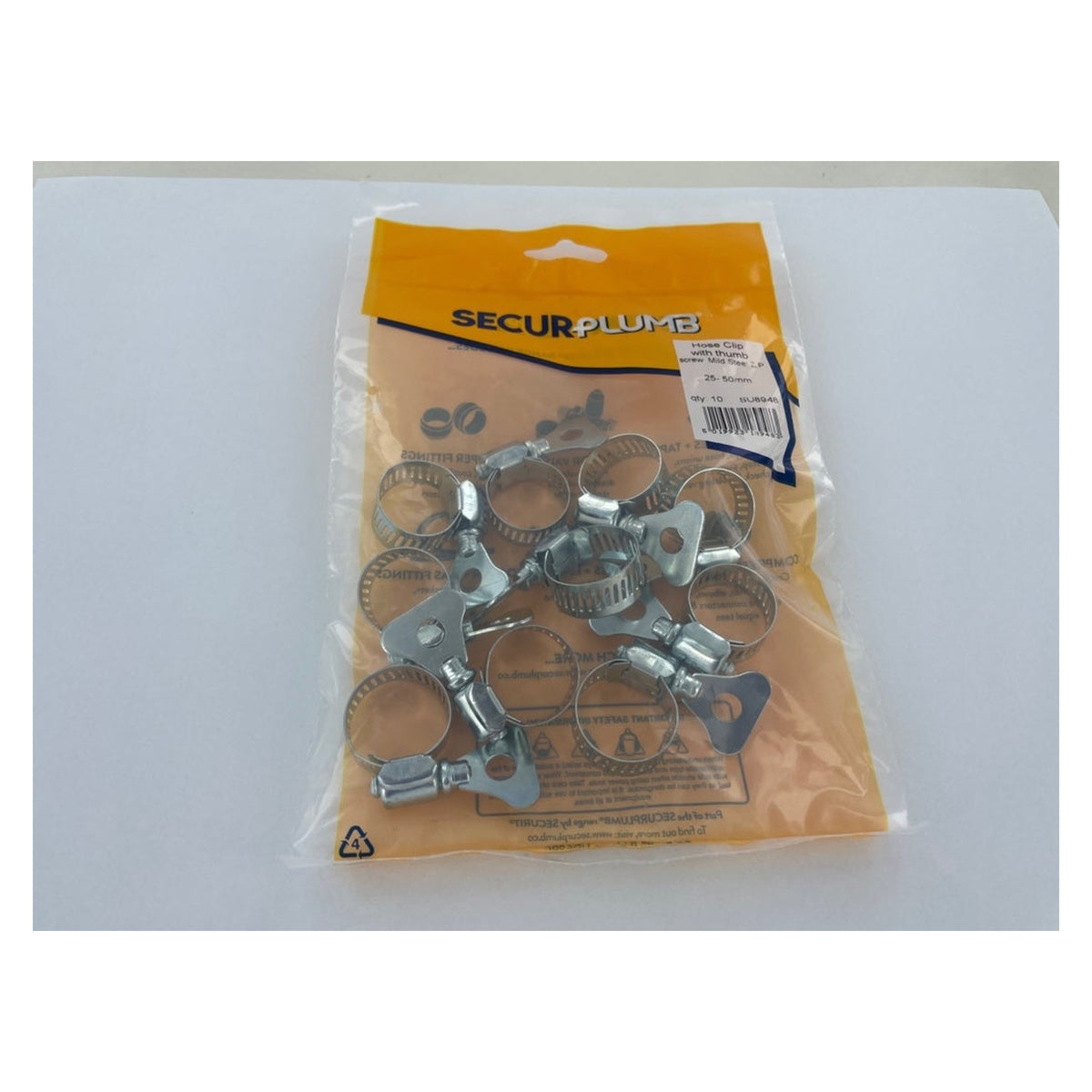 Securplumb thumb screw hose clips 25-50mm pack of 10