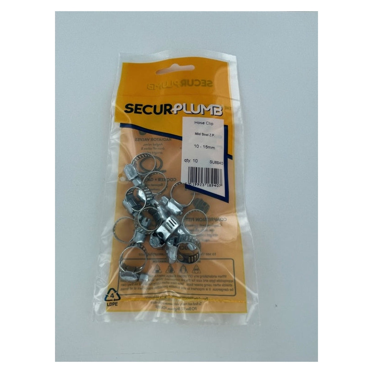Pack of 10 Securplumb 10-16mm hose clips