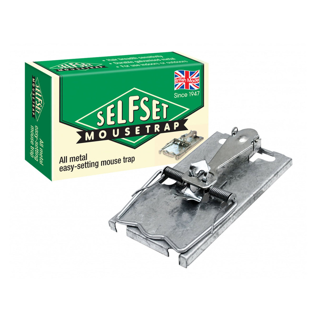 All-metal self set mouse trap