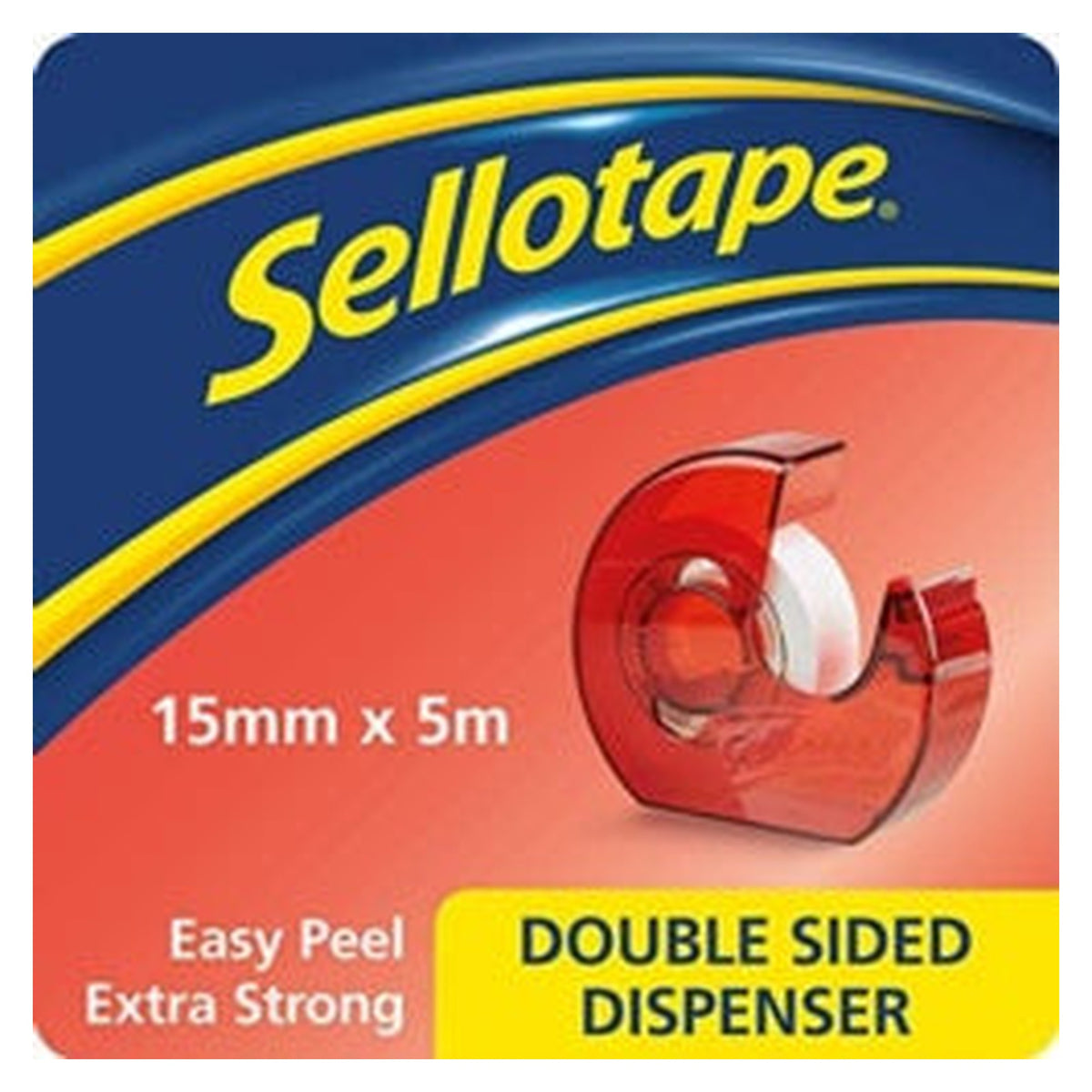 Sellotape double sided tape and dispenser 15mm x 5m, view 2