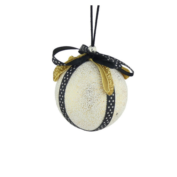 Sequin Speckle Bow Bauble - 8cm