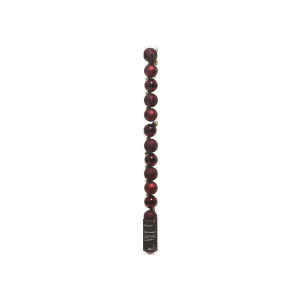 Shatterproof Baubles 3cm - Oxblood Mix