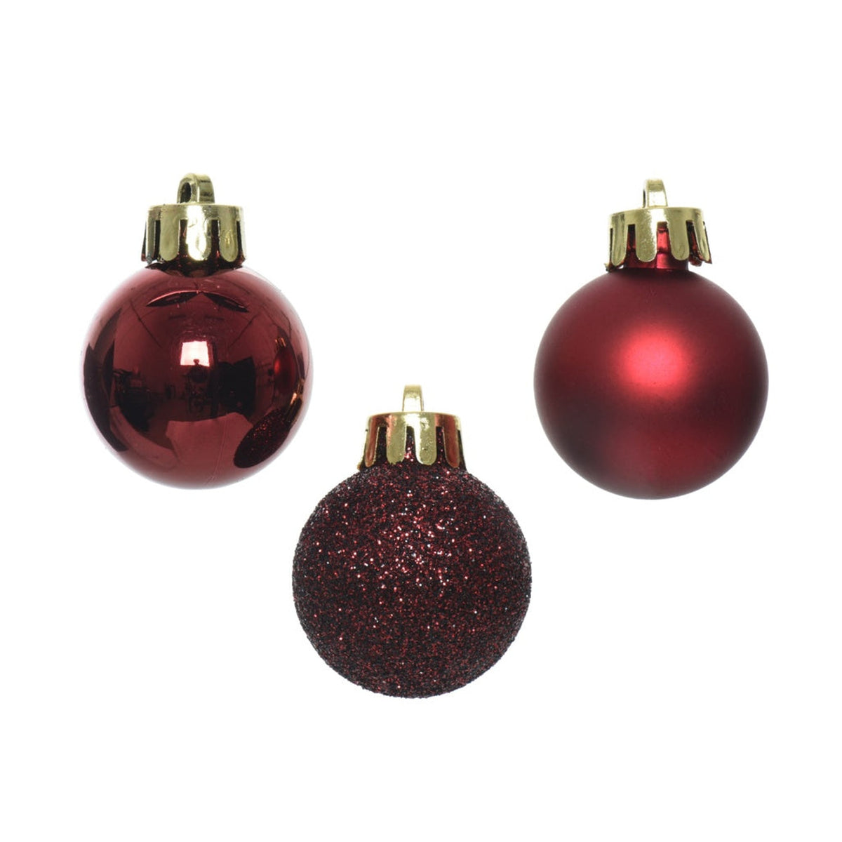 Shatterproof Baubles 3cm - Oxblood Mix, view 2