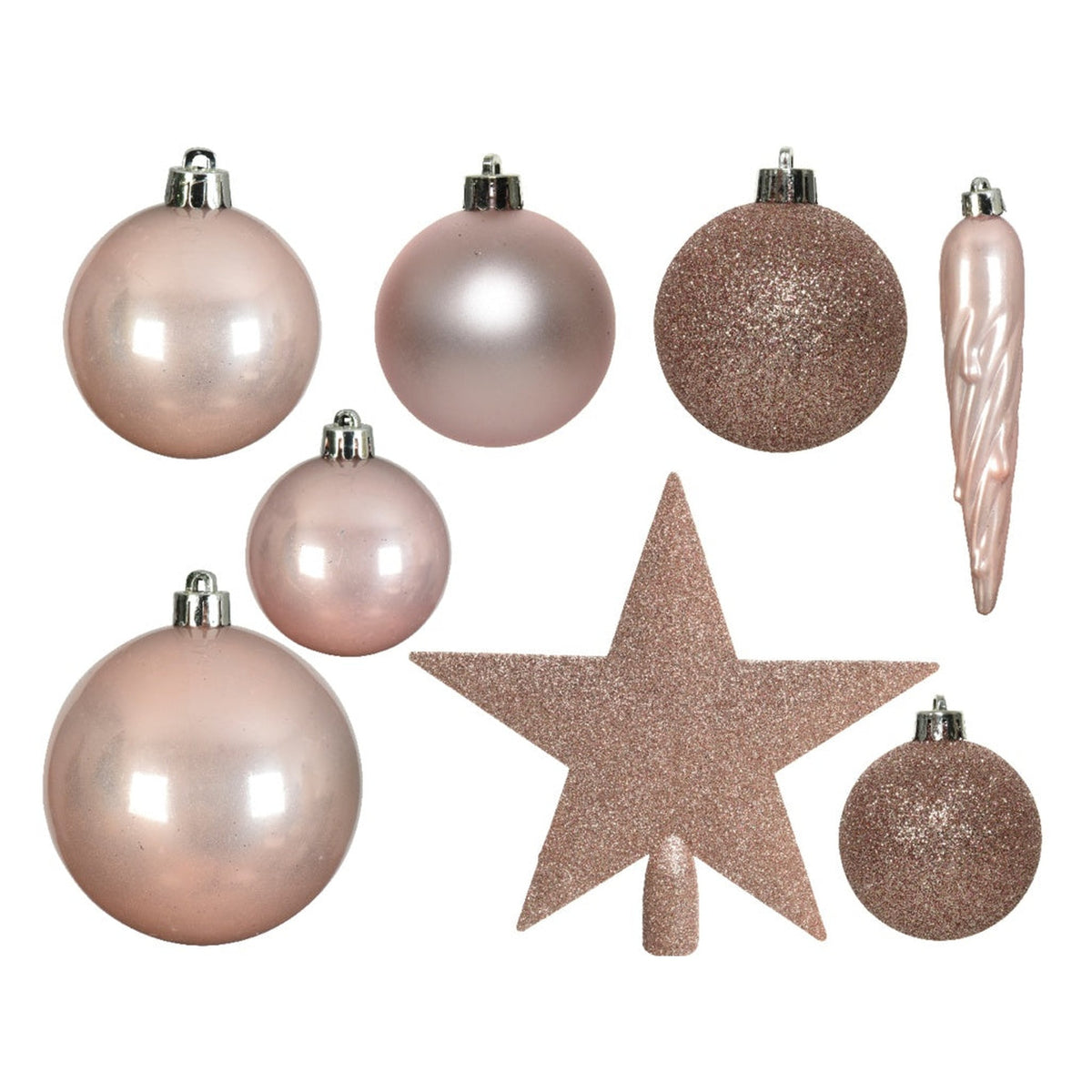 Shatterproof Baubles 8cm - Blush Pink8cm