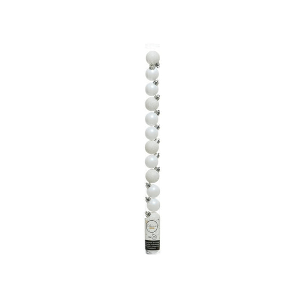 Shatterproof Baubles Matt Tube 14 - 3cm Glitter Warm White