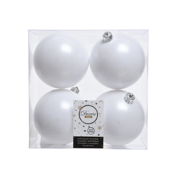 Shatterproof Plain Baubles - 10cm Warm White