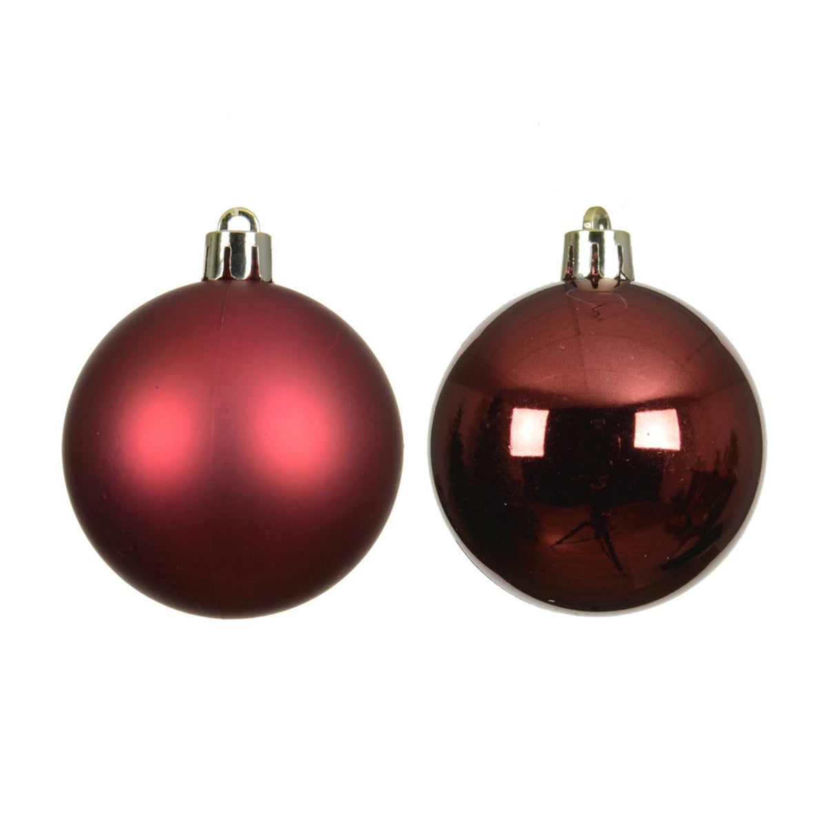 Shatterproof Plain Baubles - Oxblood Red 10cm Pack 4, view 2