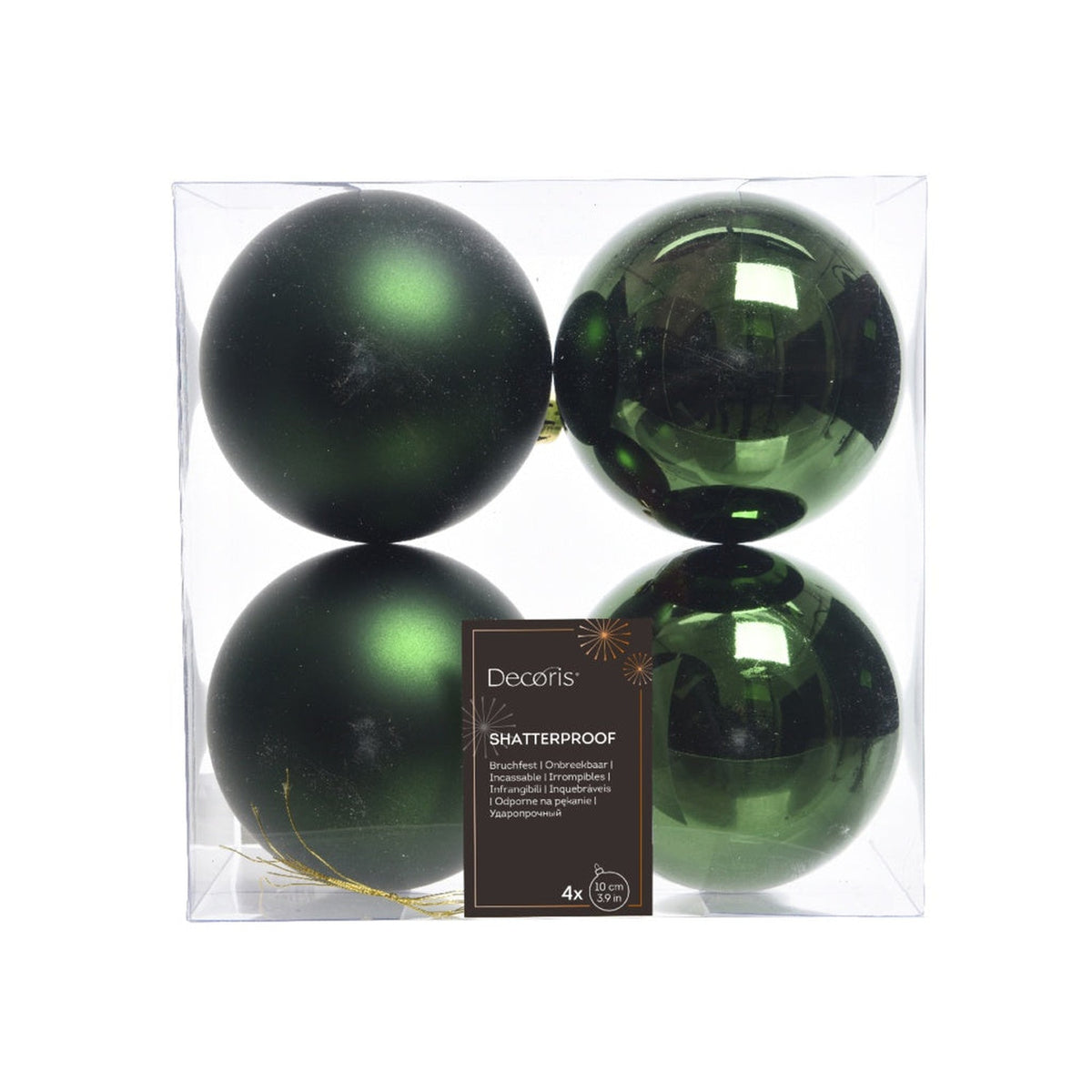 Shatterproof Plain Baubles - Pine Green 10cm