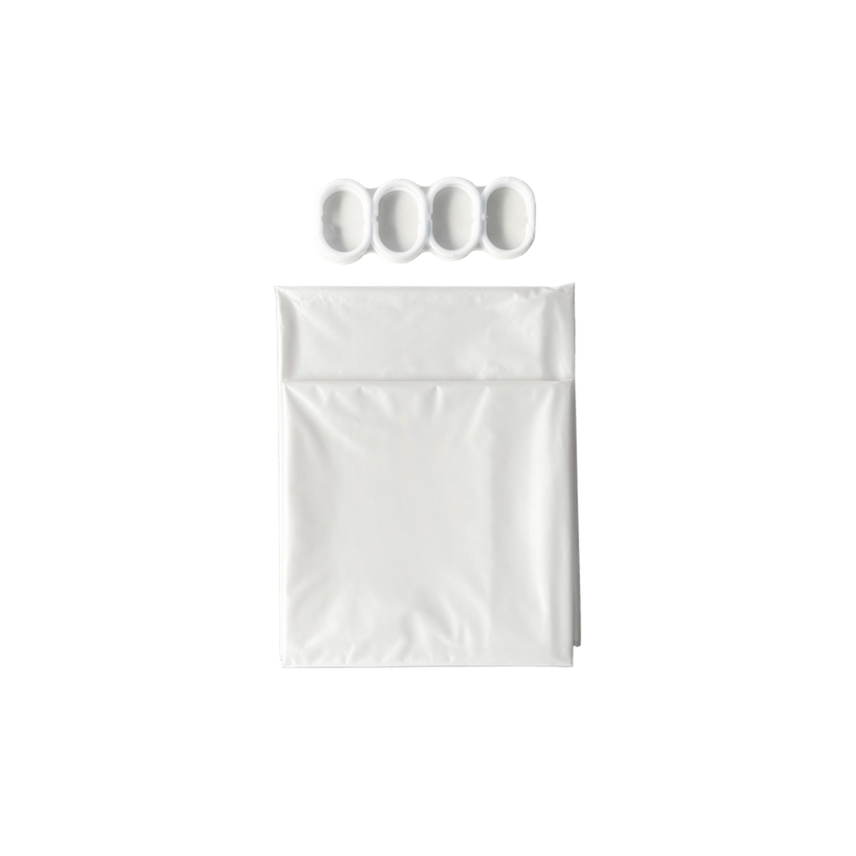 Shower Curtain & Hooks - White, view 2