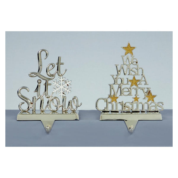 Silvr Let It Snowxmas Stocking Holder - 22cm