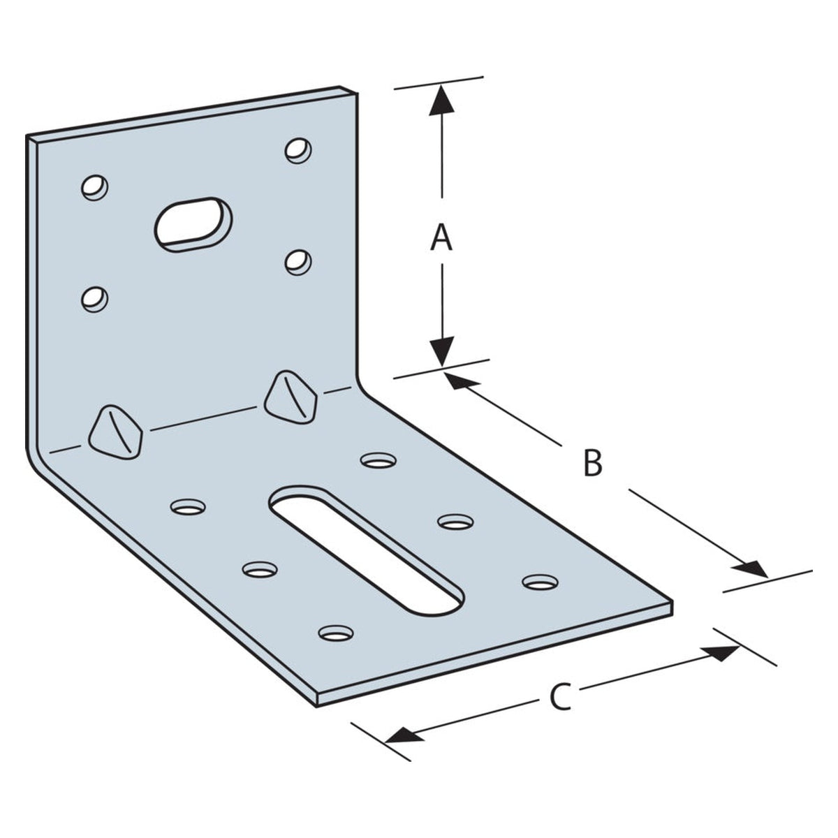 Simpson Strong-Tie light reinforced angle bracket 70 x 50 x 60mm, view 2