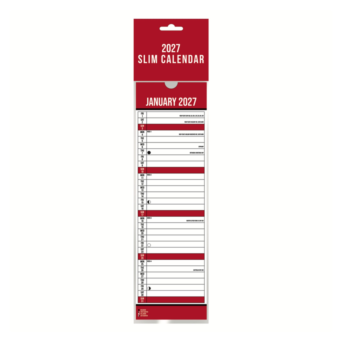 Slimline Commercial Calendar