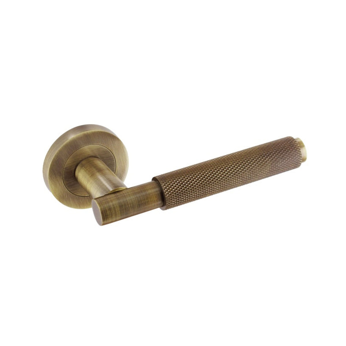 Smiths knurled lever on rose antique bronze