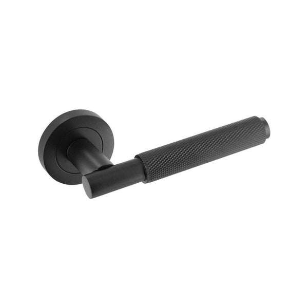 Smiths Architectural black knurled lever on rose handle