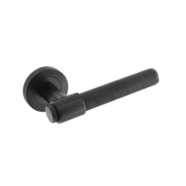 Smiths Architectural black knurled loop lever on rose
