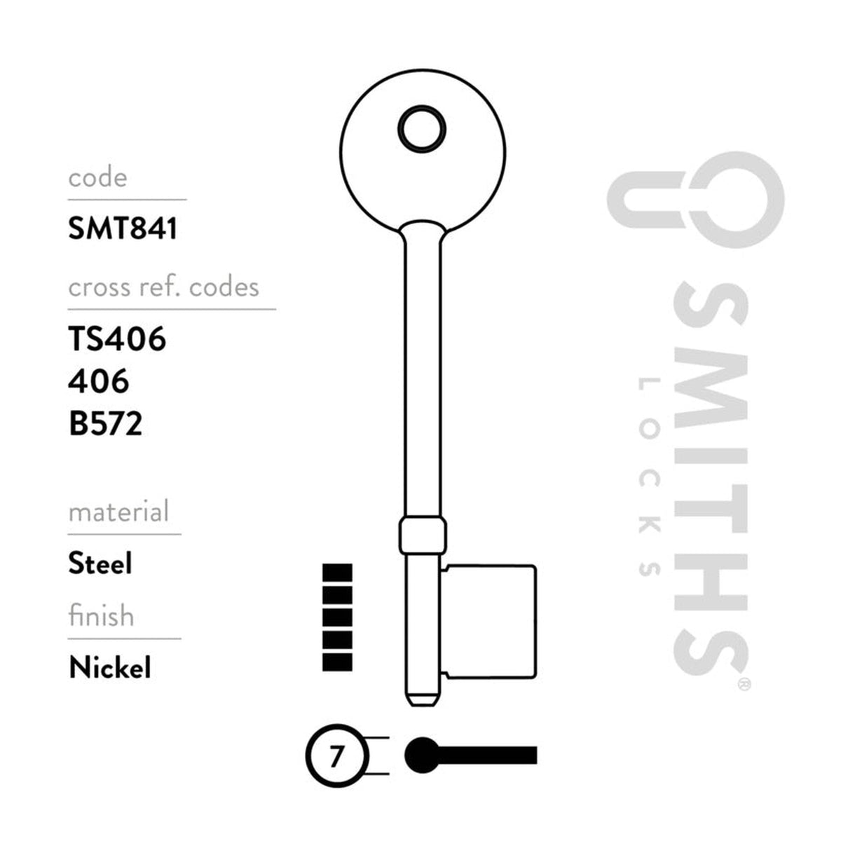Pack of 10 Smiths Locks Securefast mortice key blanks, view 3