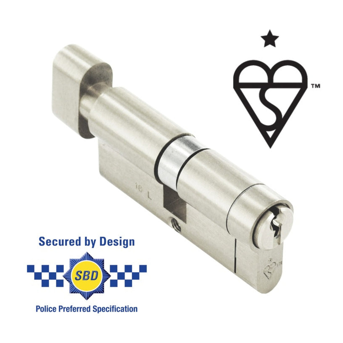 Smiths Locks Snap Safe thumbturn euro cylinder 35 x 35mm, view 2