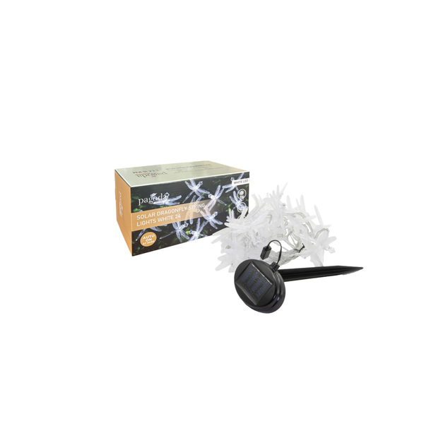 Solar Dragonfly String Lights - 24 LEDs White