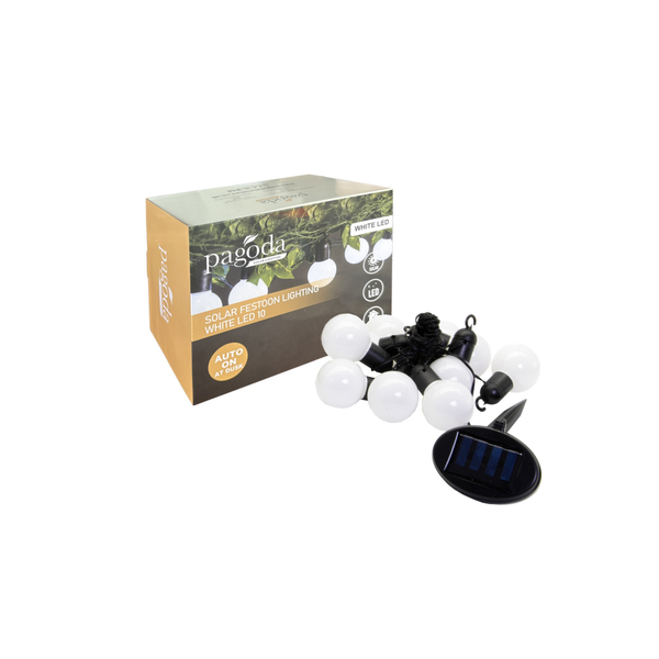 Solar Festoon Lighting - 10 LEDs White