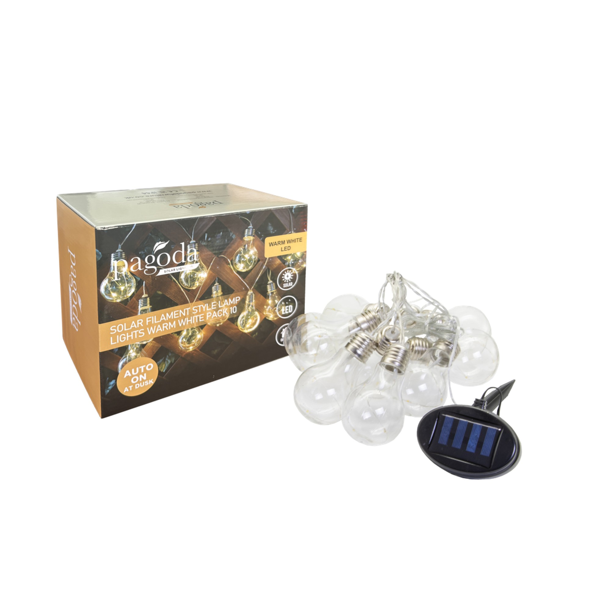 Solar Filament Style Lights - Pack 10