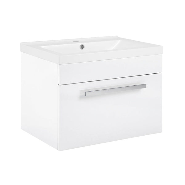 SP Avalon 600mm gloss white wall hung drawer basin unit