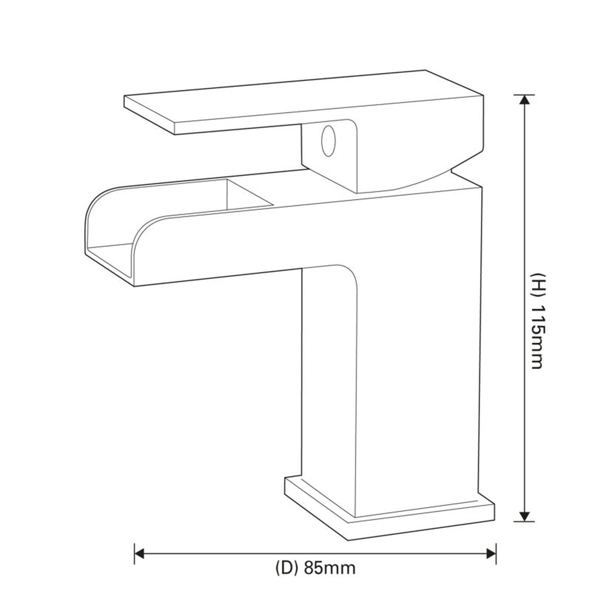 SP Cascade cloakroom basin mixer tap, view 2