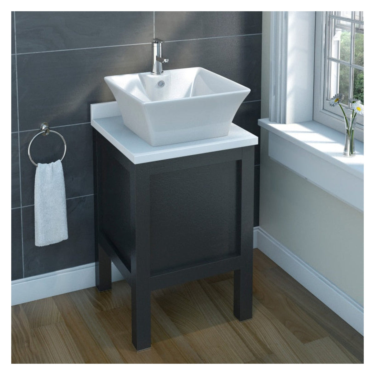 SP rectangular counter top cloakroom basin 490mm