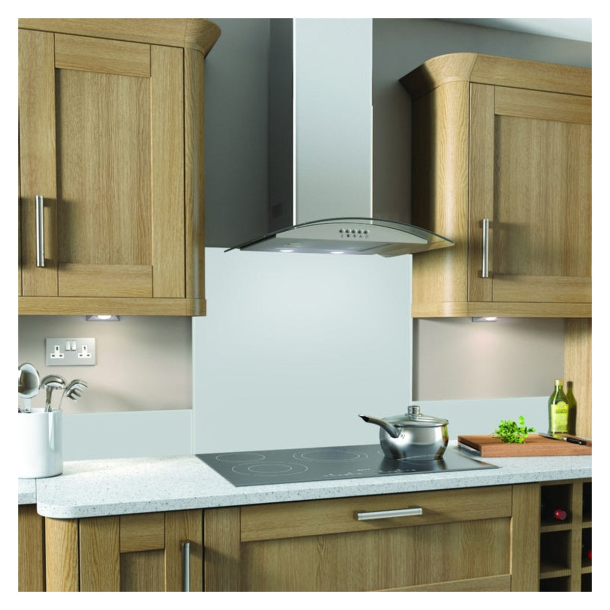 SP white glass kitchen upstand 140 x 1000mm
