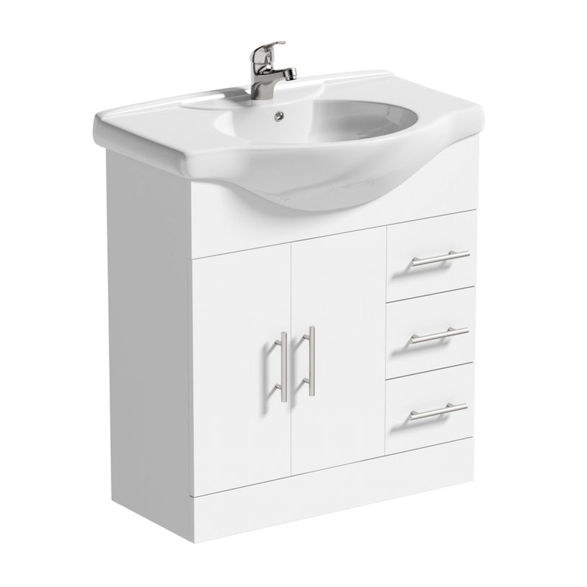 SP Rydal freestanding white 720mm vanity unit, view 2