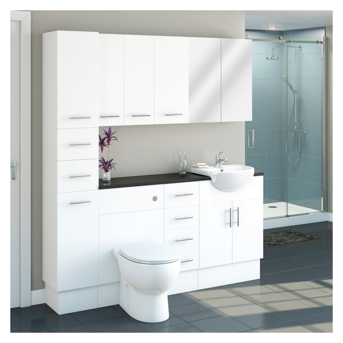 SP Rydal modular gloss white plinth 2400mm