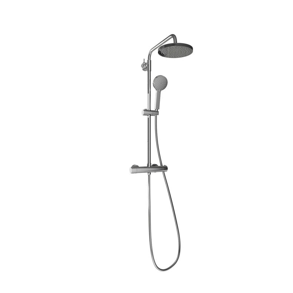 SP round thermostatic shower mixer with riser rail