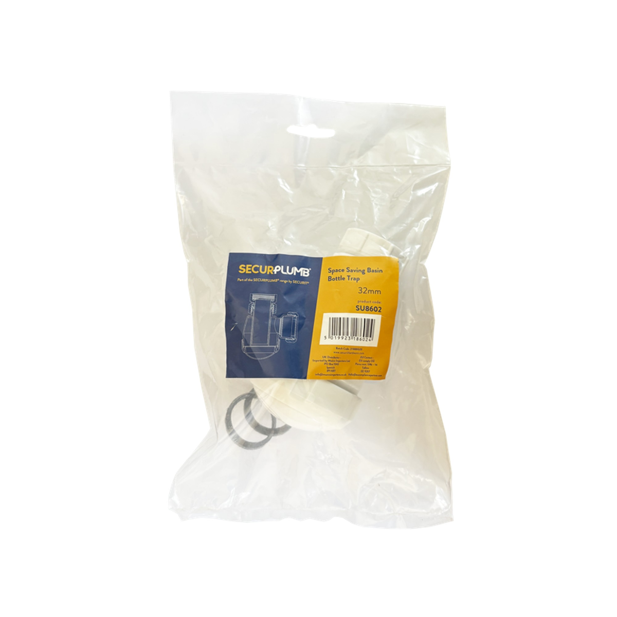 Space Saving Basin Bottle Trap - 32mm, view 2