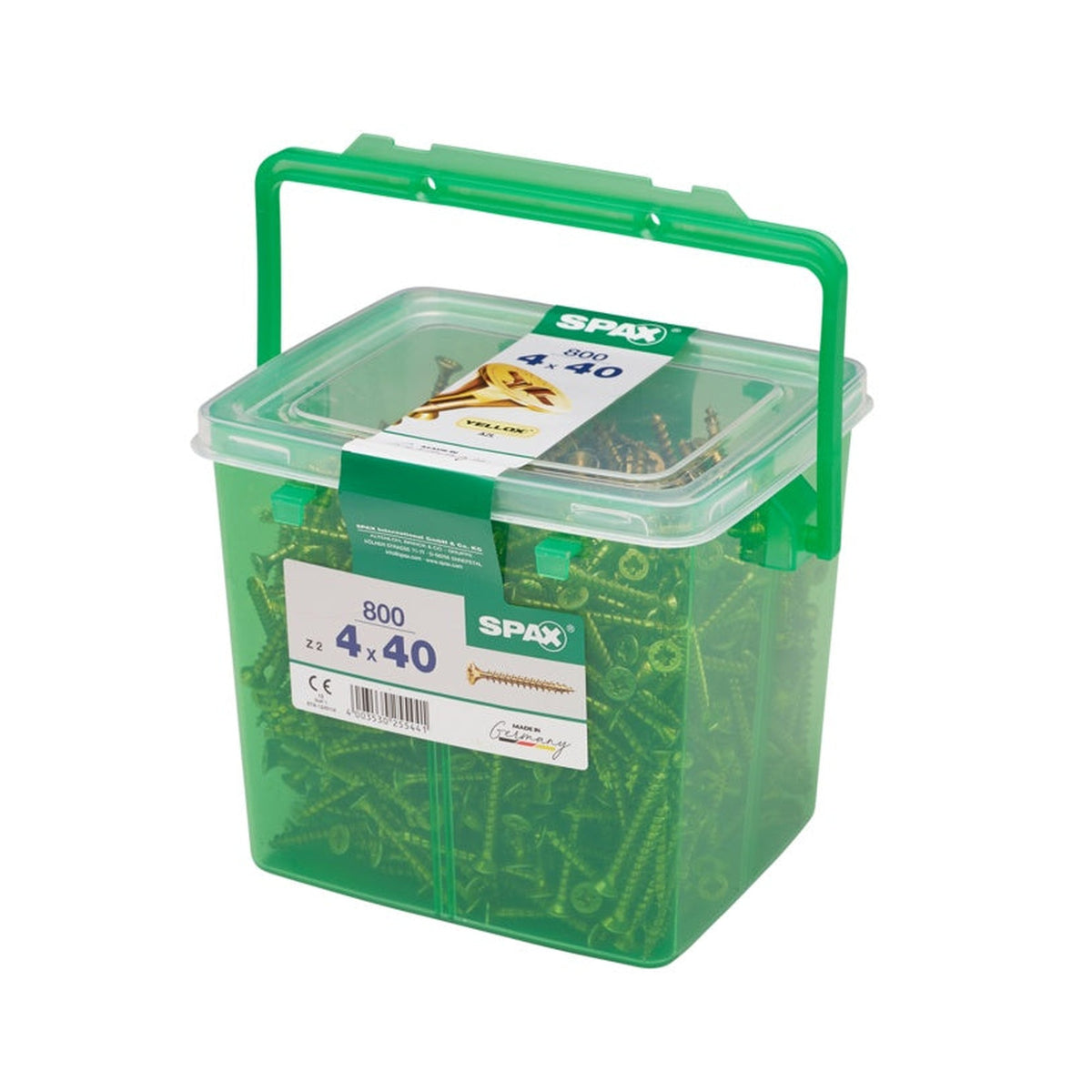 Spax Yellox woodscrews 4 x 40mm, 800 piece box