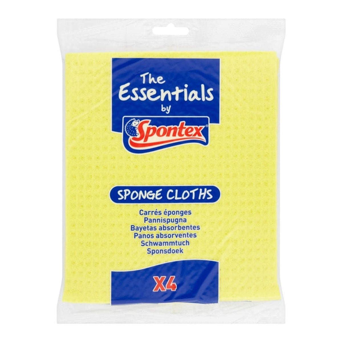 Pack of 4 Spontex Essentials sponge cloths