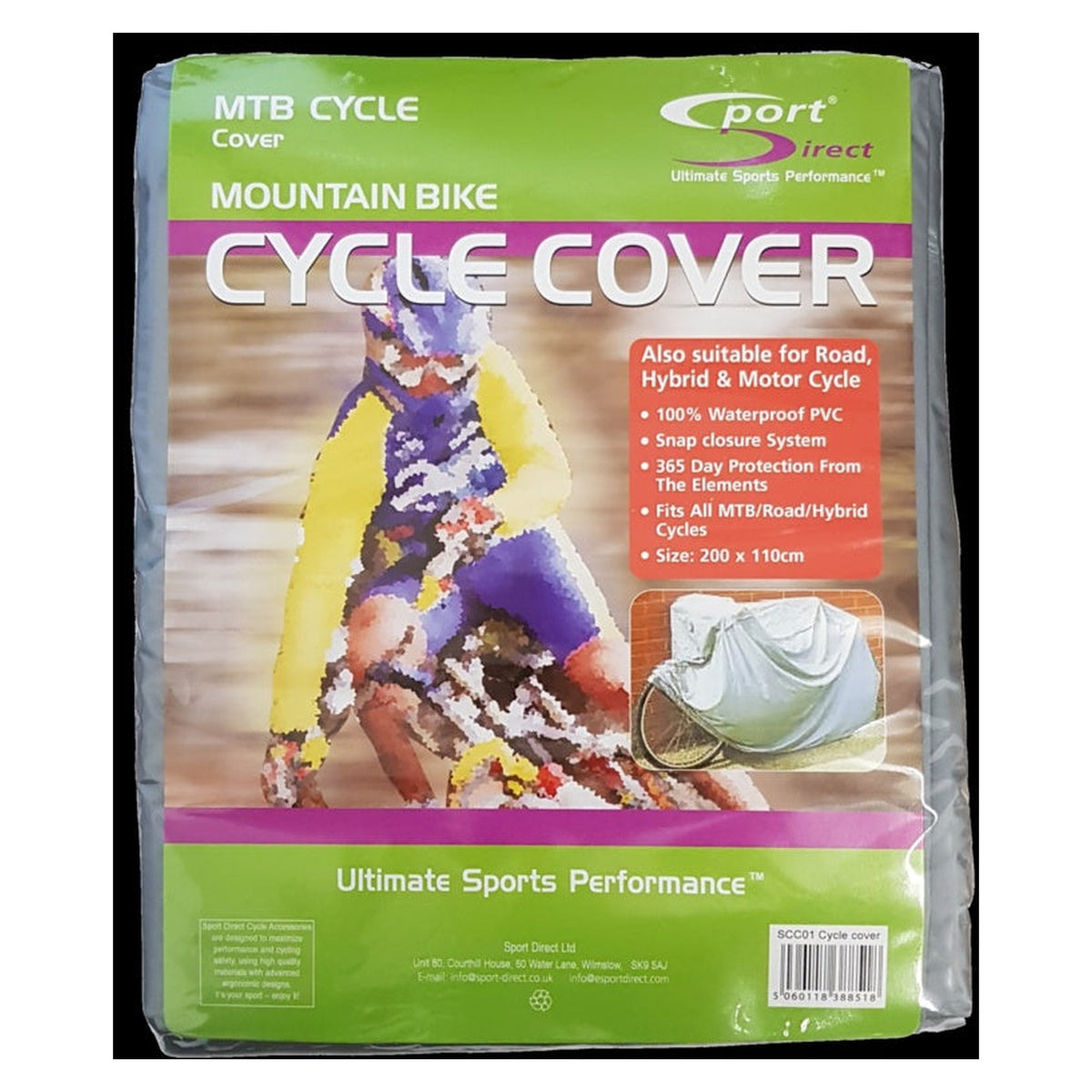 Sport Direct waterproof PVC bicycle cover, view 2