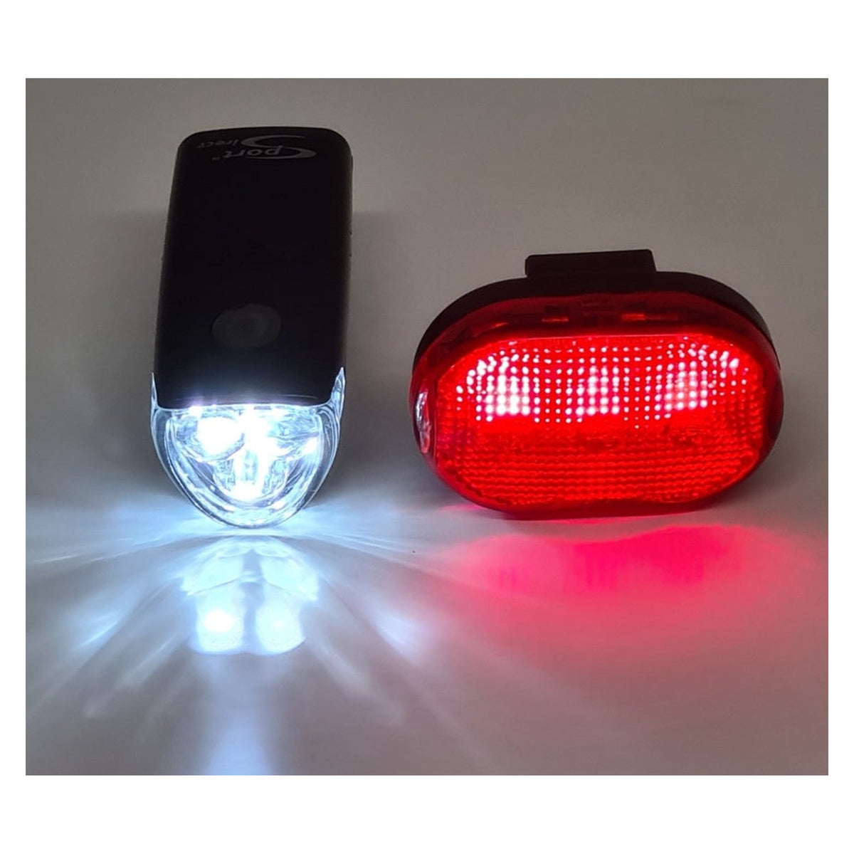 Sport Direct LED front and rear bicycle light set, view 2