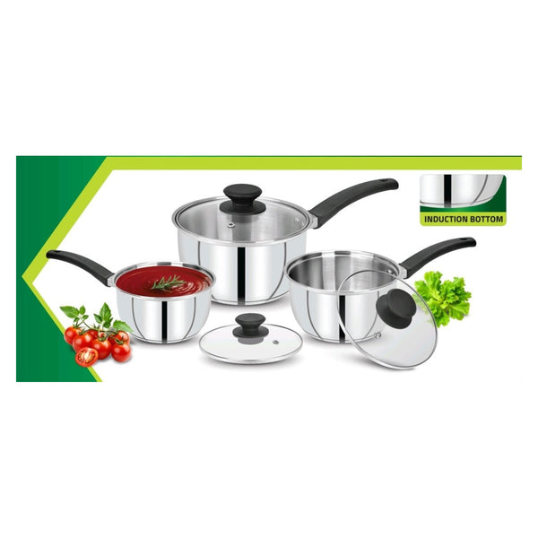 Stainless Steel Saucepan Set - 3 Piece