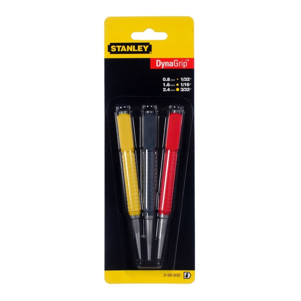 Stanley Dynagrip 3 piece nail punch set