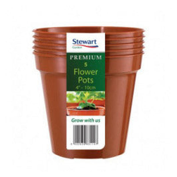 Stewart 6in plastic flower pots, pack of 3