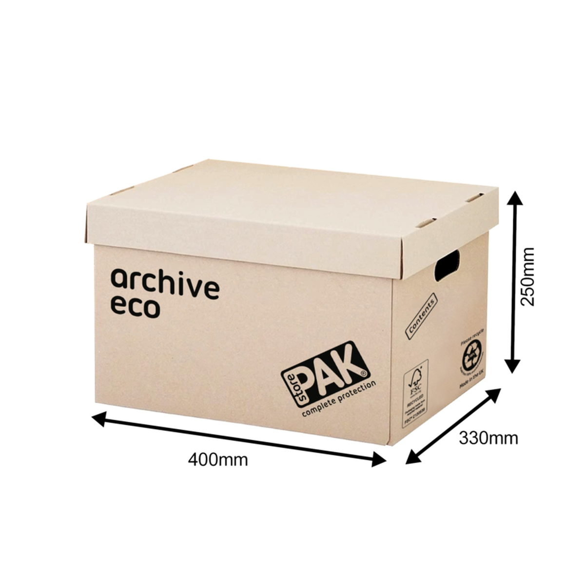 Pack of 3 Storepak archive eco cardboard storage boxes with lids, view 3