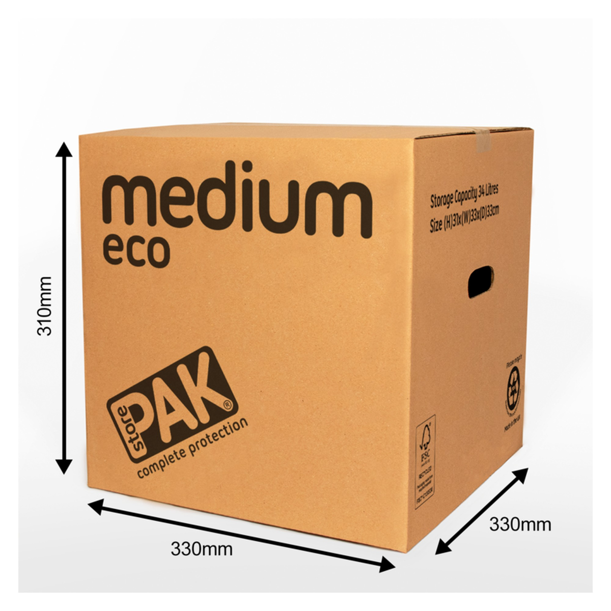 Pack of three Storepak medium eco cardboard storage boxes, view 2
