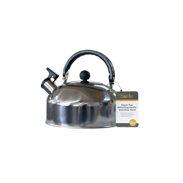 Stove Top Whistling Kettle - 3L Stainless Steel