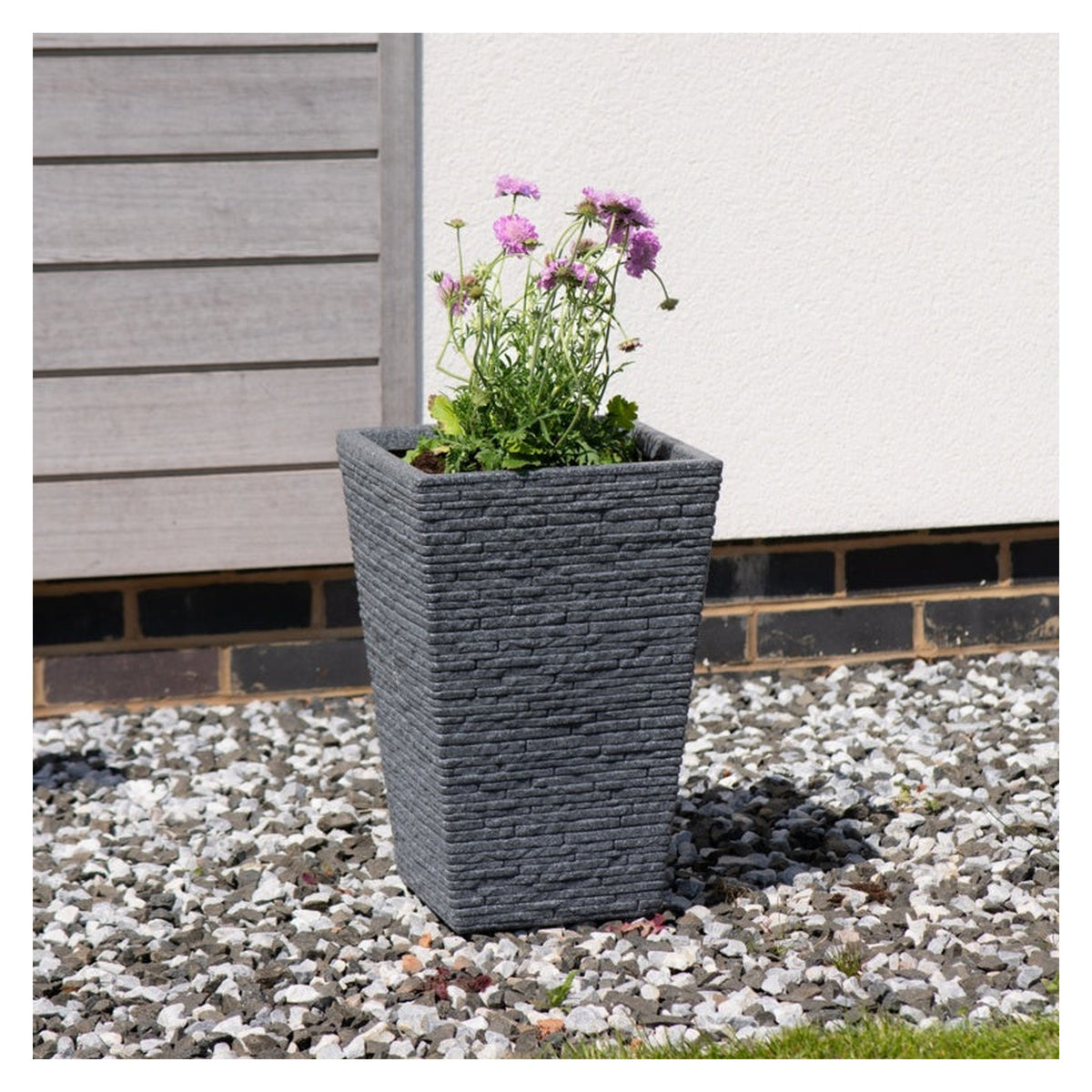 Strata Ash tall slate planter