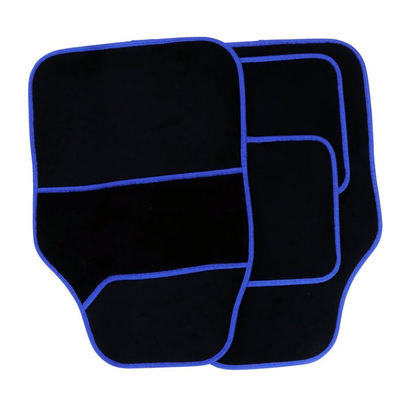 Streetwize velour car mat set black and blue