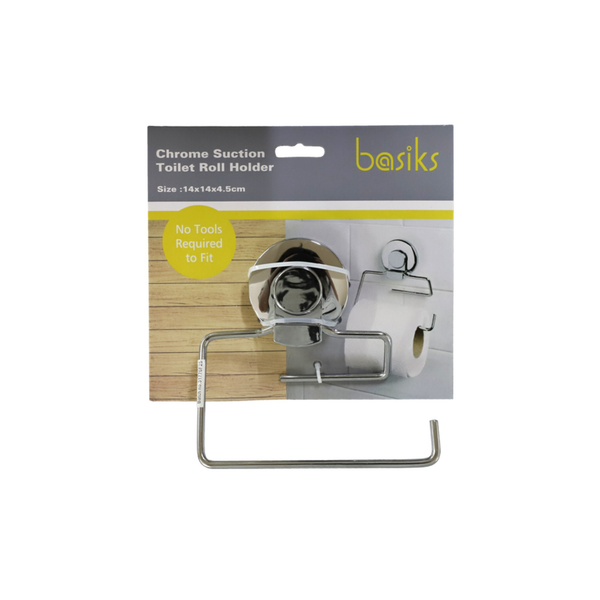 Suction Toilet Roll Holder - Chrome